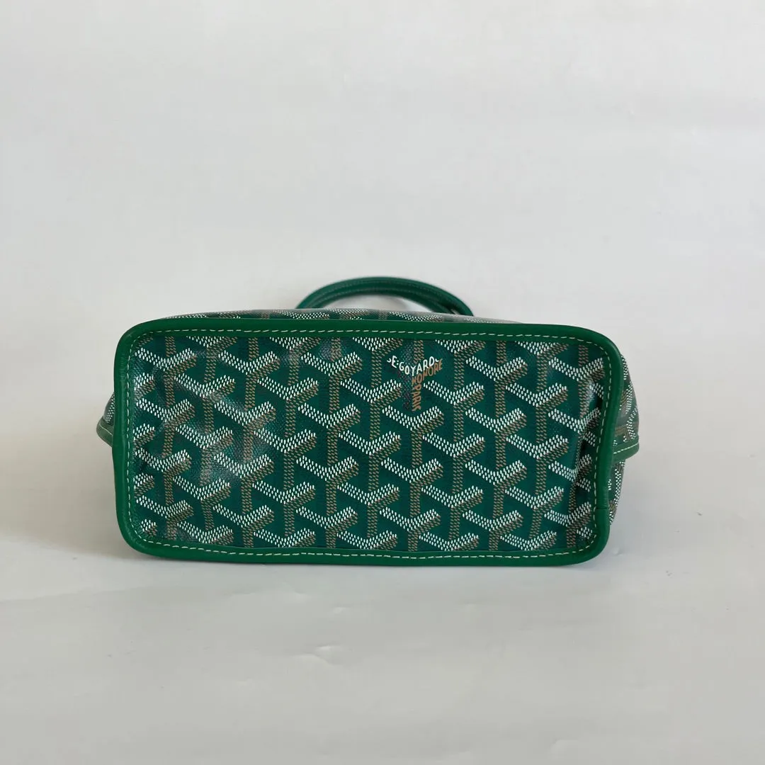 Goyard Green Anjou Mini Tote Bag Silver Hardware