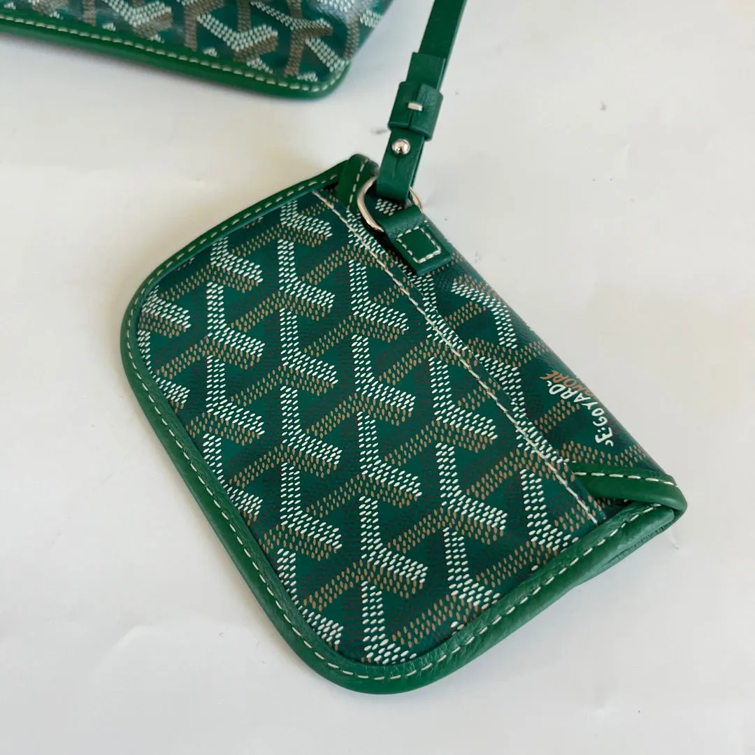 Goyard Green Anjou Mini Tote Bag Silver Hardware