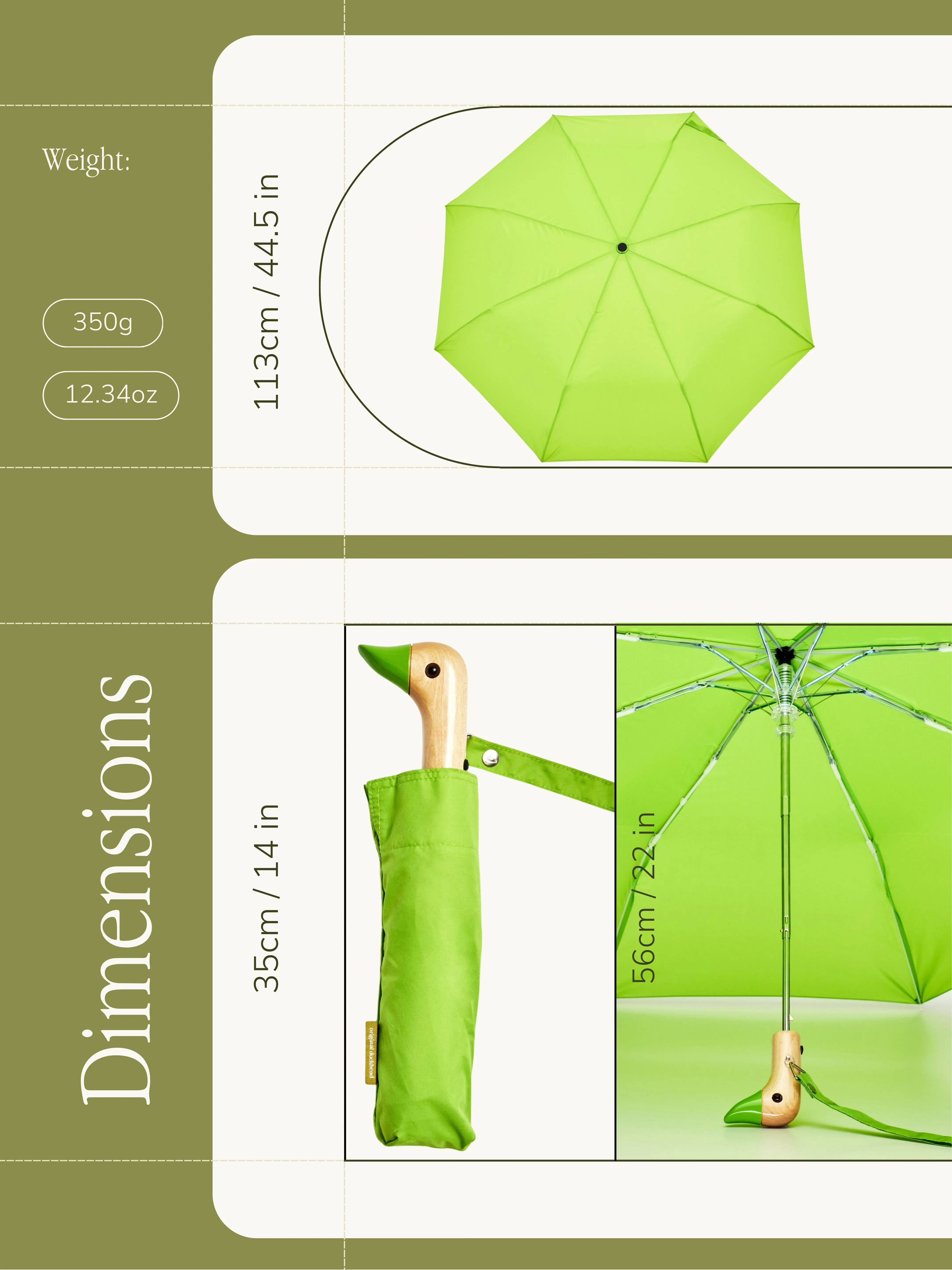Grass Eco-Friendly Compact Duck Umbrella