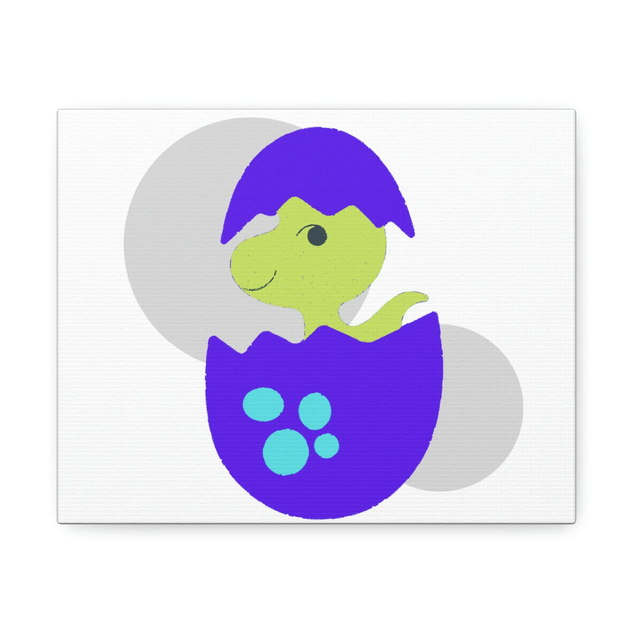 Green and Purple Dinosaur Egg Stretched Canvas