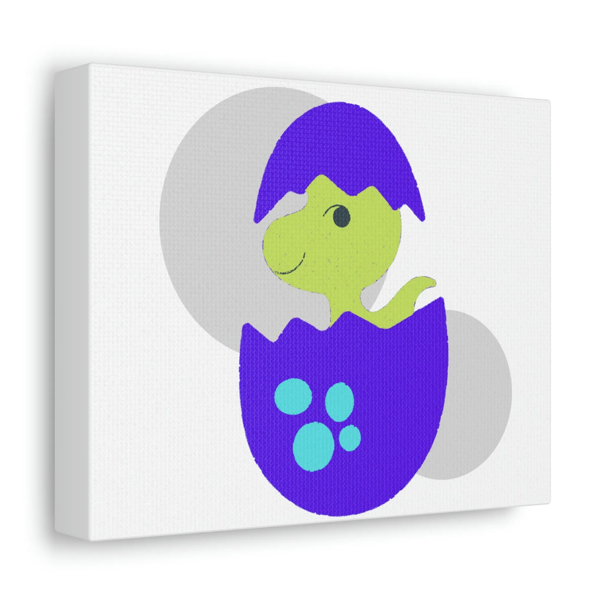 Green and Purple Dinosaur Egg Stretched Canvas