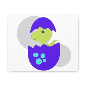 Green and Purple Dinosaur Egg Stretched Canvas