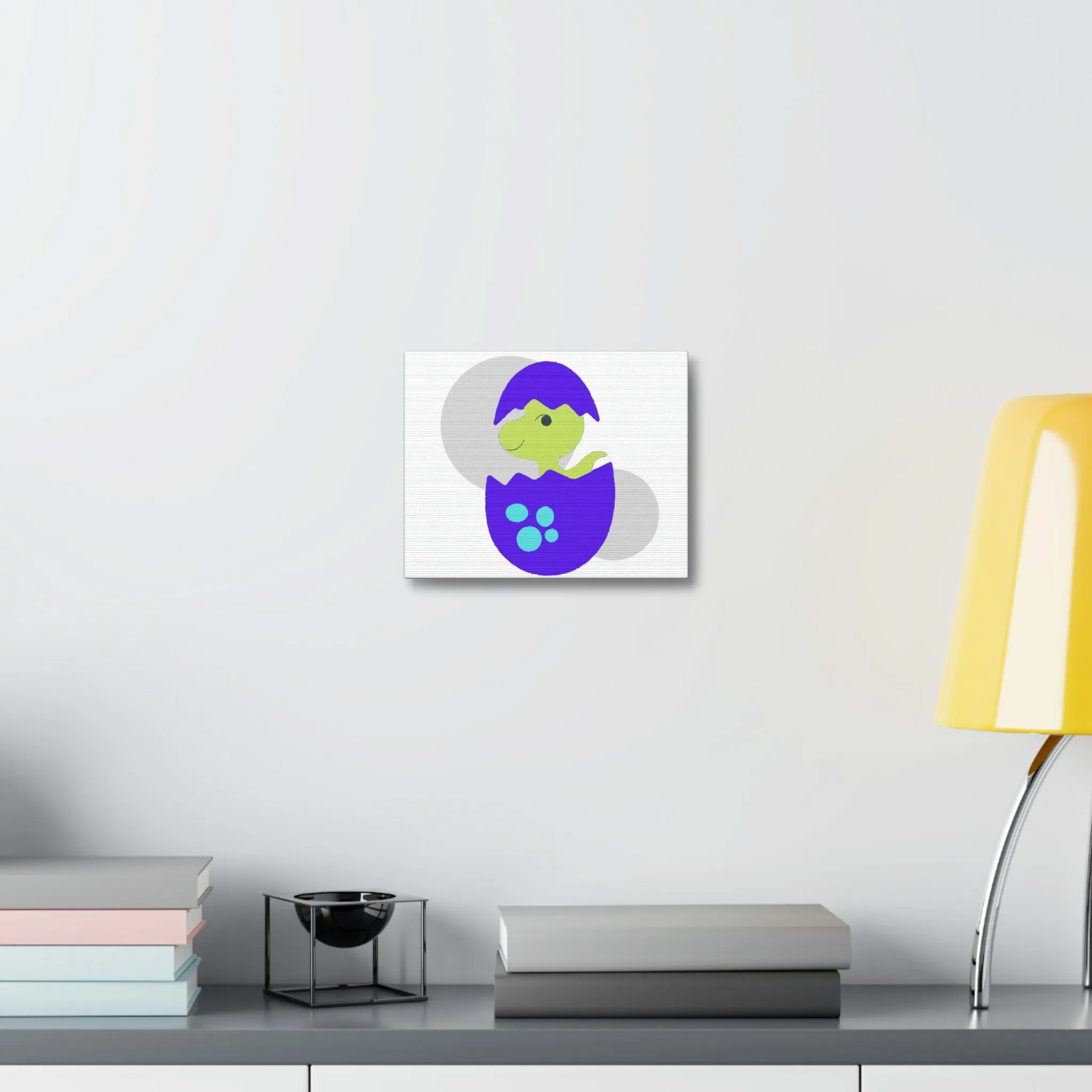 Green and Purple Dinosaur Egg Stretched Canvas