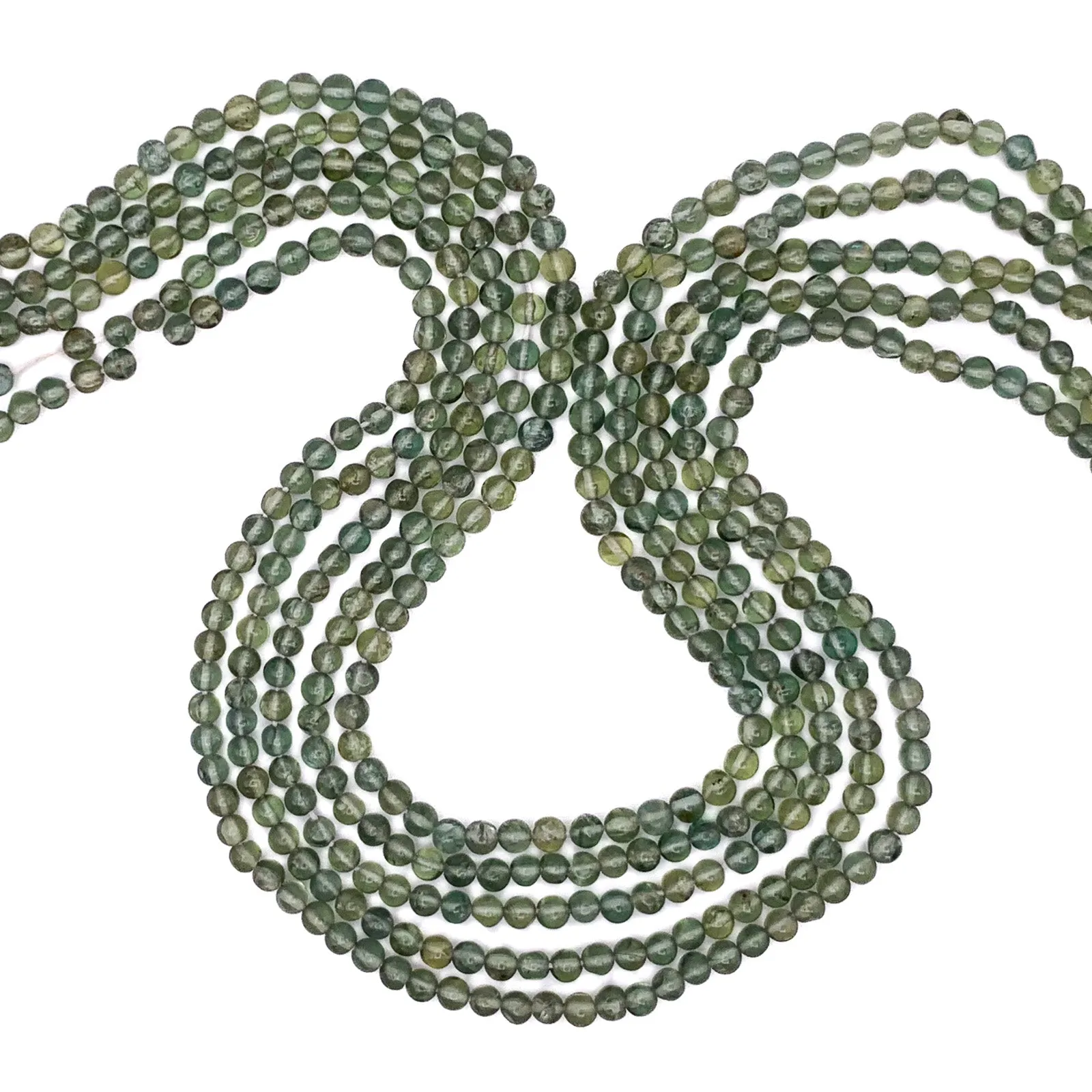 Green Apatite 3.5mm Smooth Rounds Bead Strand
