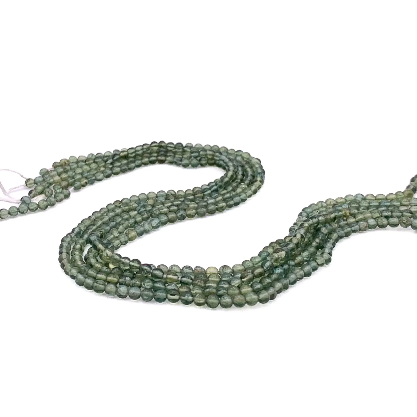 Green Apatite 3.5mm Smooth Rounds Bead Strand