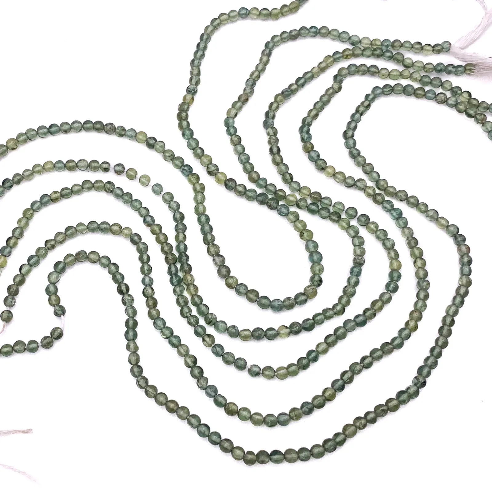 Green Apatite 3.5mm Smooth Rounds Bead Strand