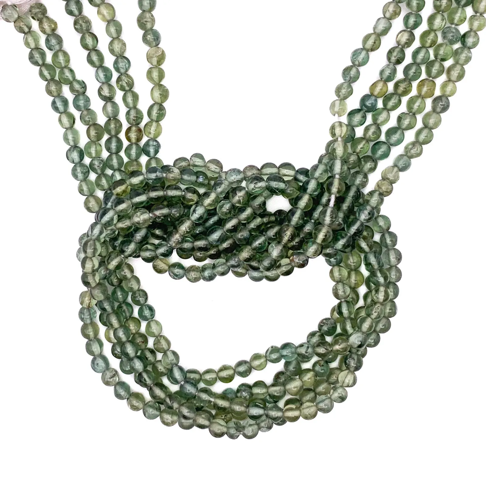 Green Apatite 3.5mm Smooth Rounds Bead Strand