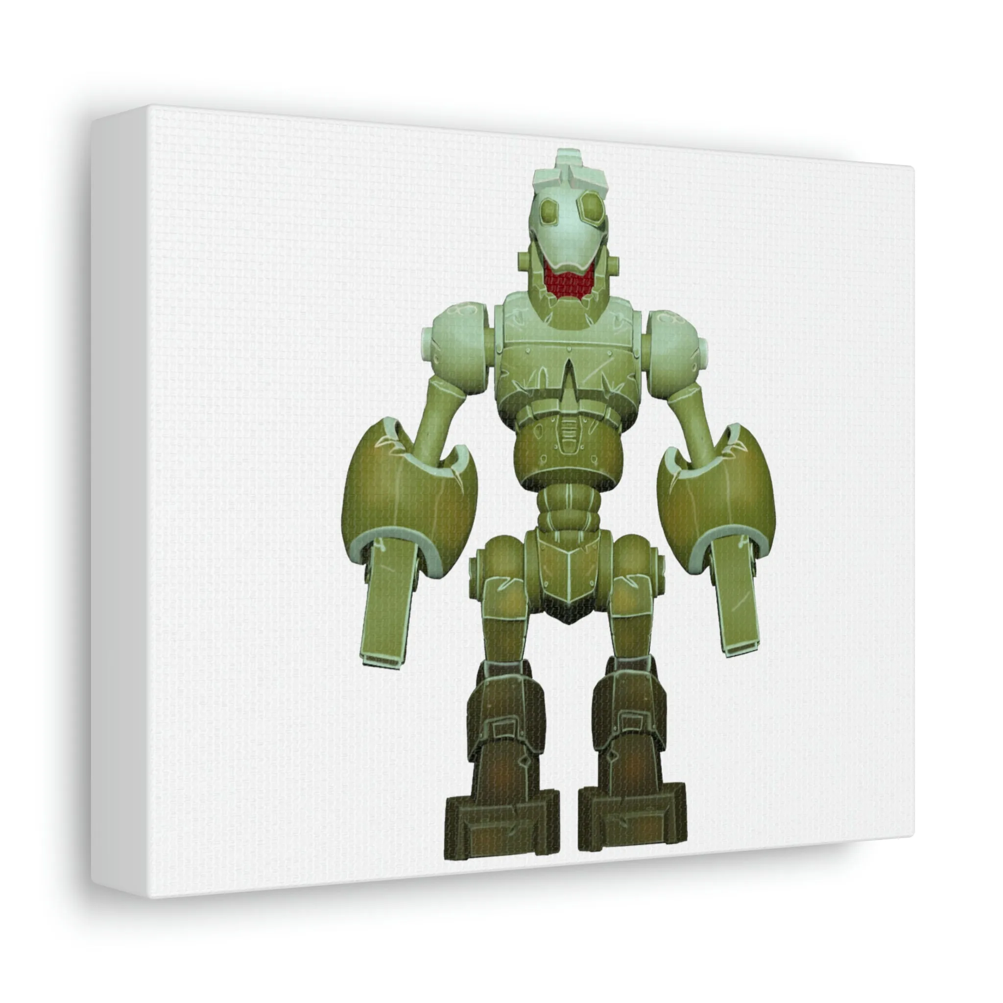 Green Robot Stretched Canvas