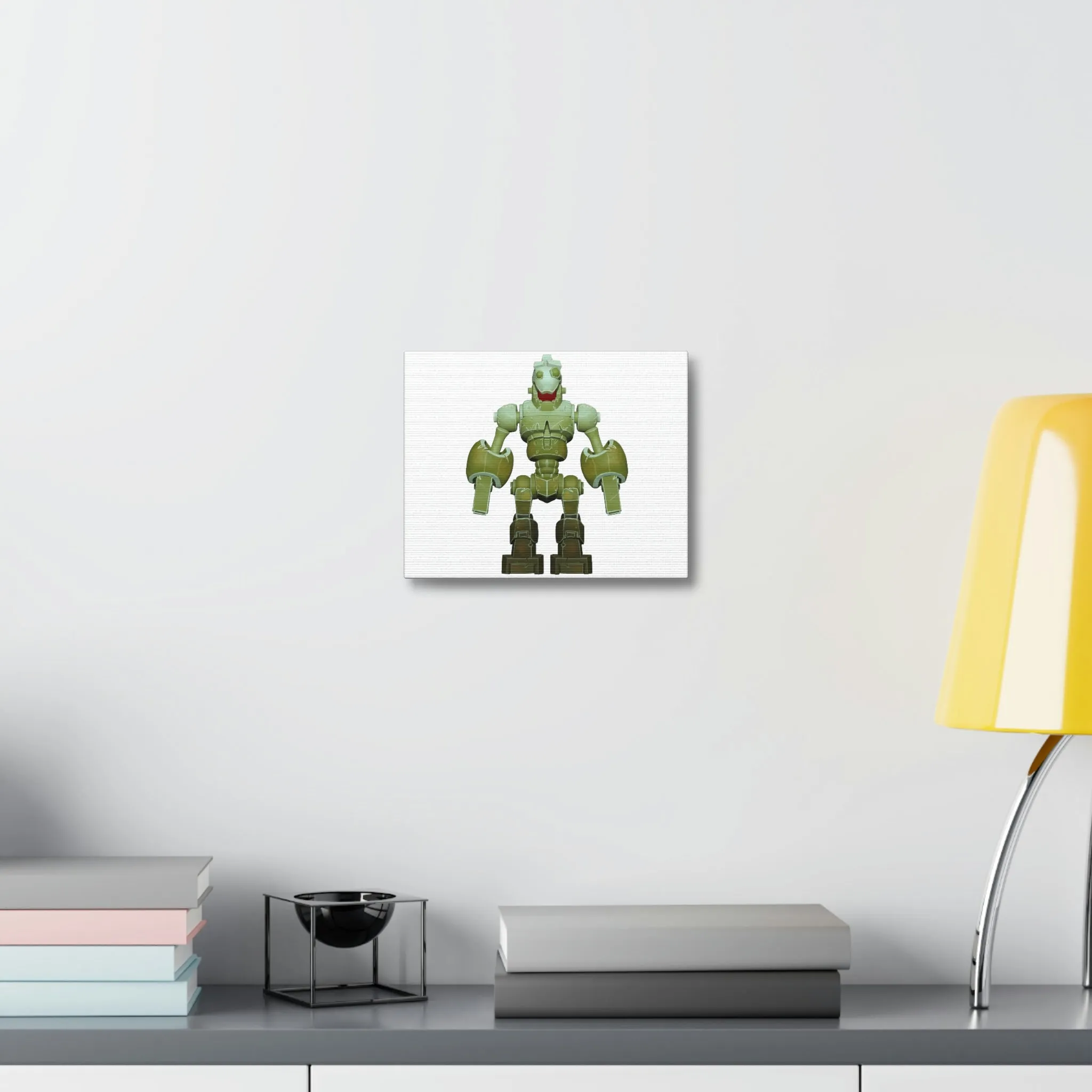 Green Robot Stretched Canvas