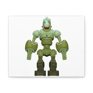 Green Robot Stretched Canvas