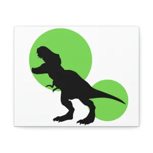 Green Tyrannosaurus Rex Design Stretched Canvas