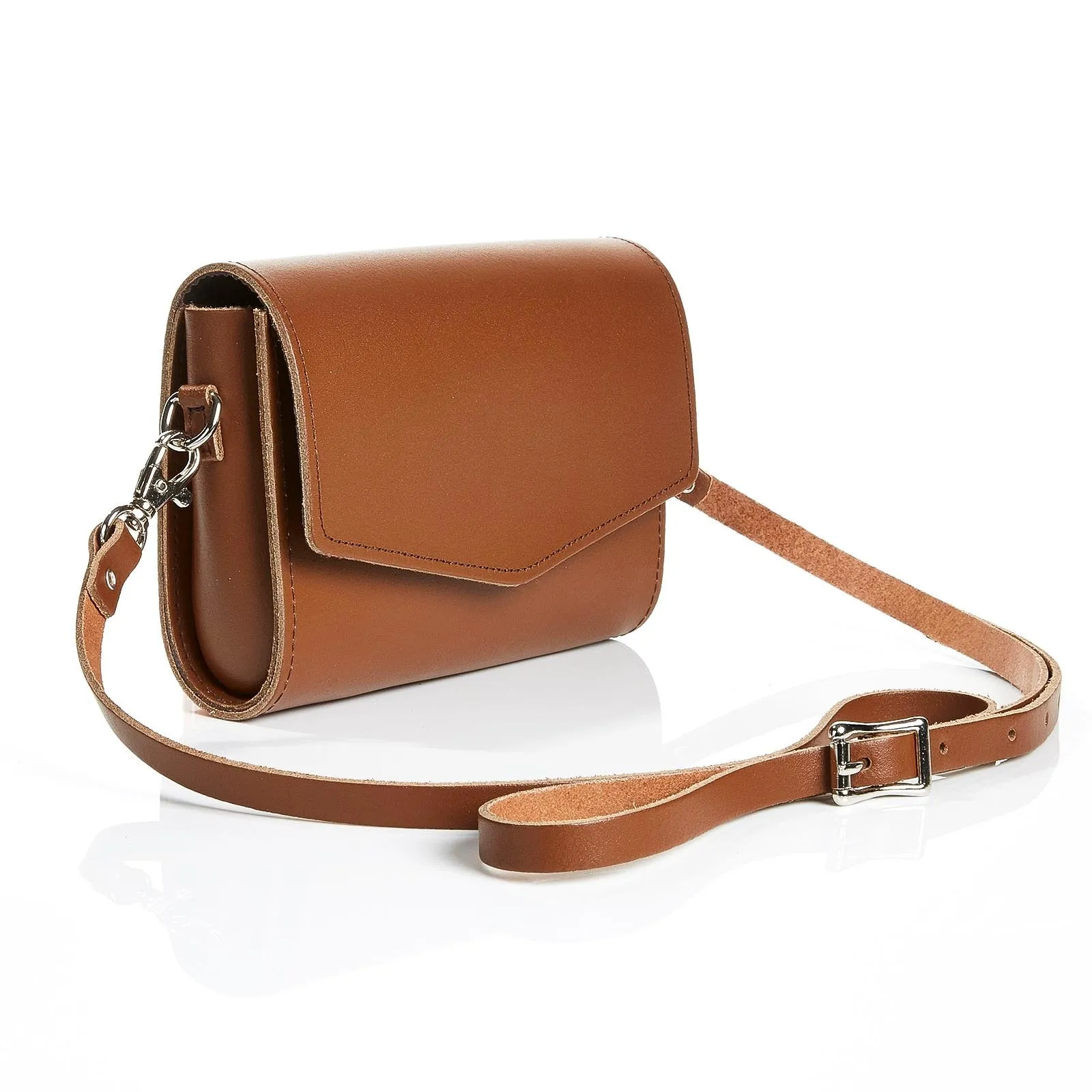 Handmade Leather Clutch Bag - Chestnut