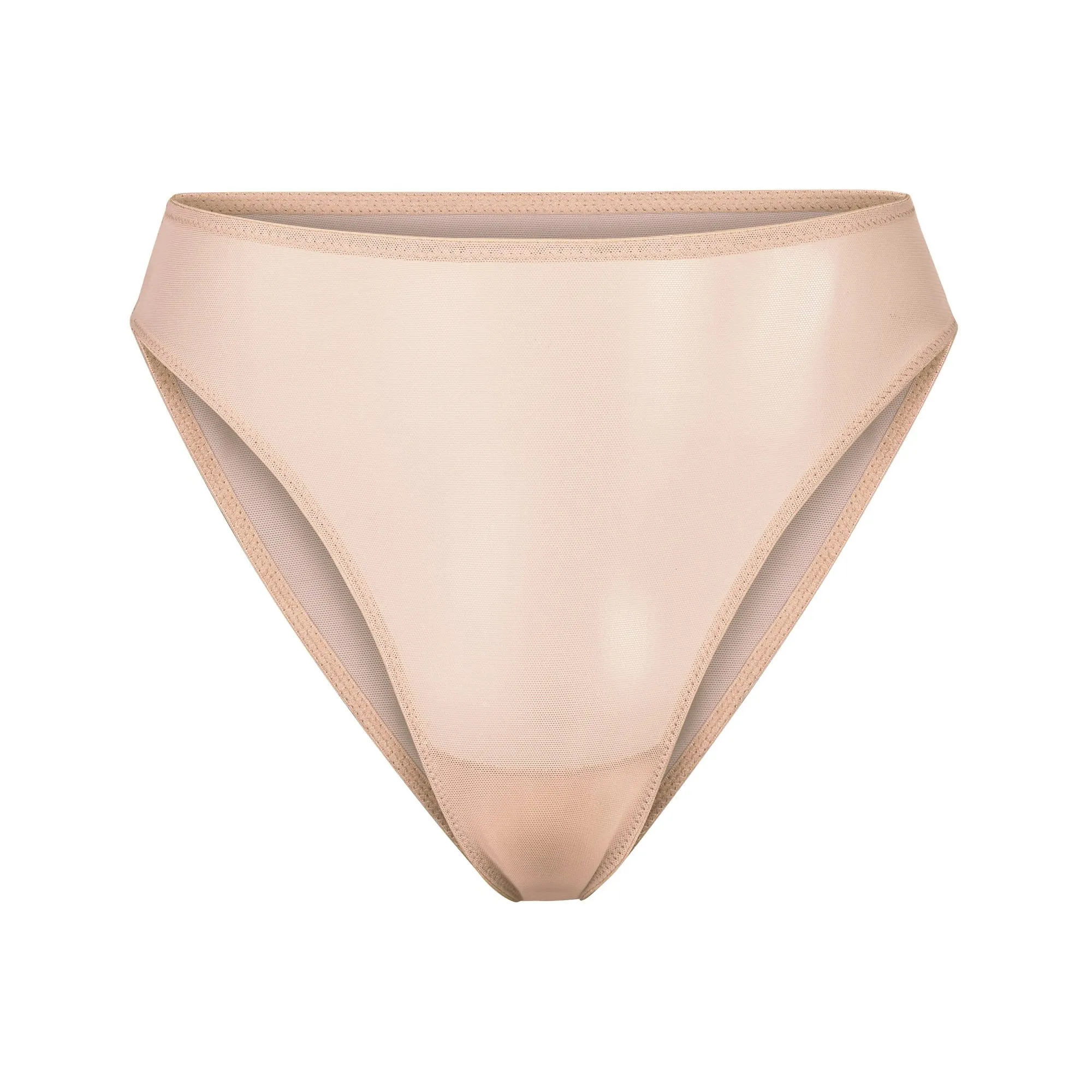 HIGH CUT MESH BIKINI BRIEF | CLAY