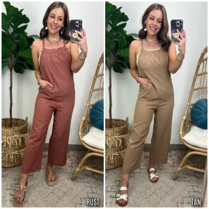 Highway to Paradise Wide Leg Button Overalls