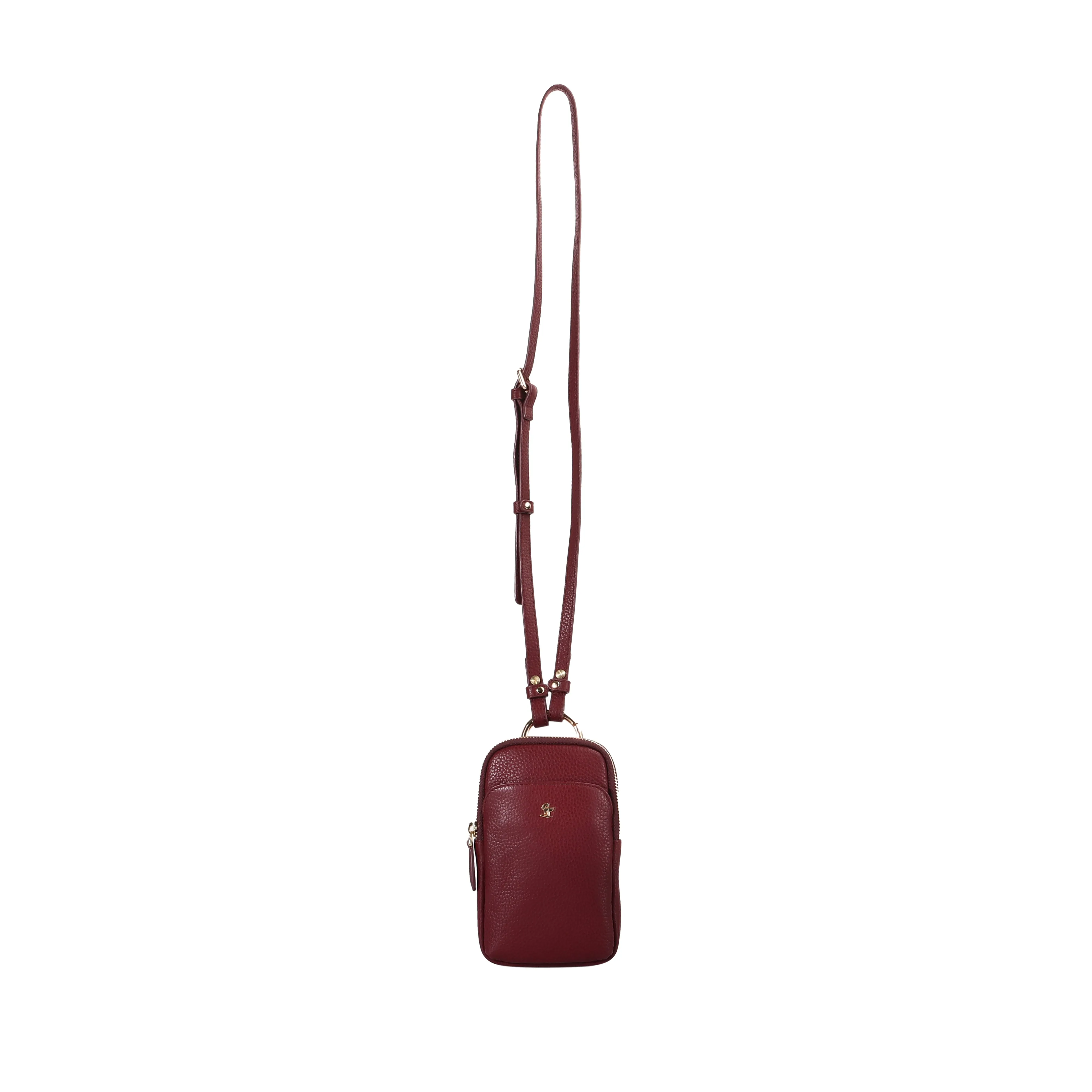 Hydra - Mobile Sling Bag for Women |  Genuine Leather Mobile Pouch | Color: Cherry & Green