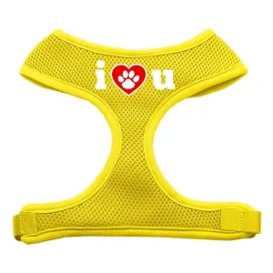 I Love U Soft Mesh Harnesses Yellow Medium