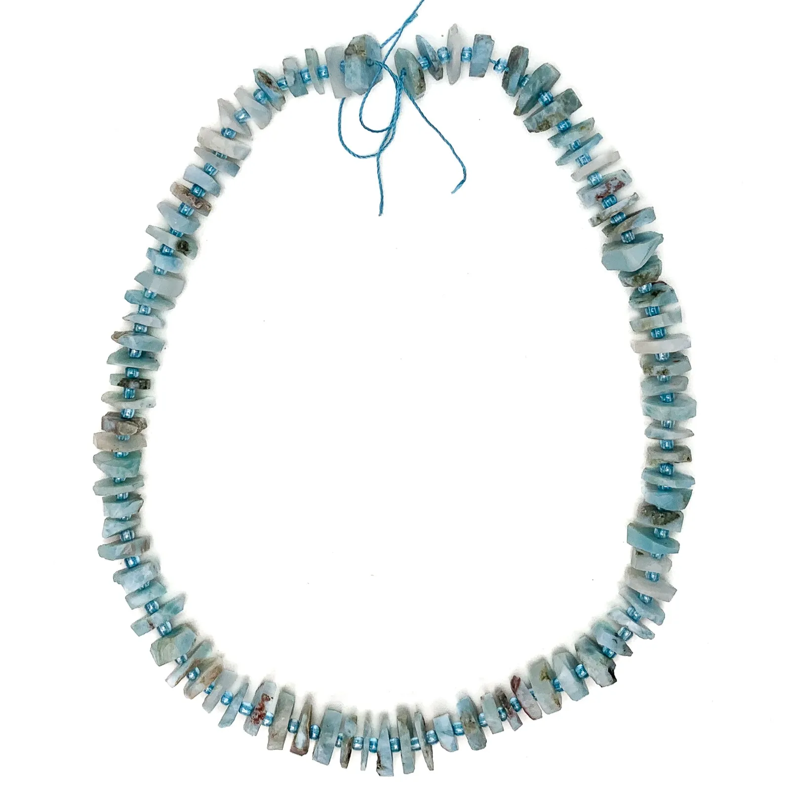 Larimar Hexagon Disc Bead Strand