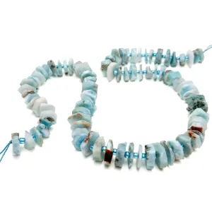 Larimar Hexagon Disc Bead Strand