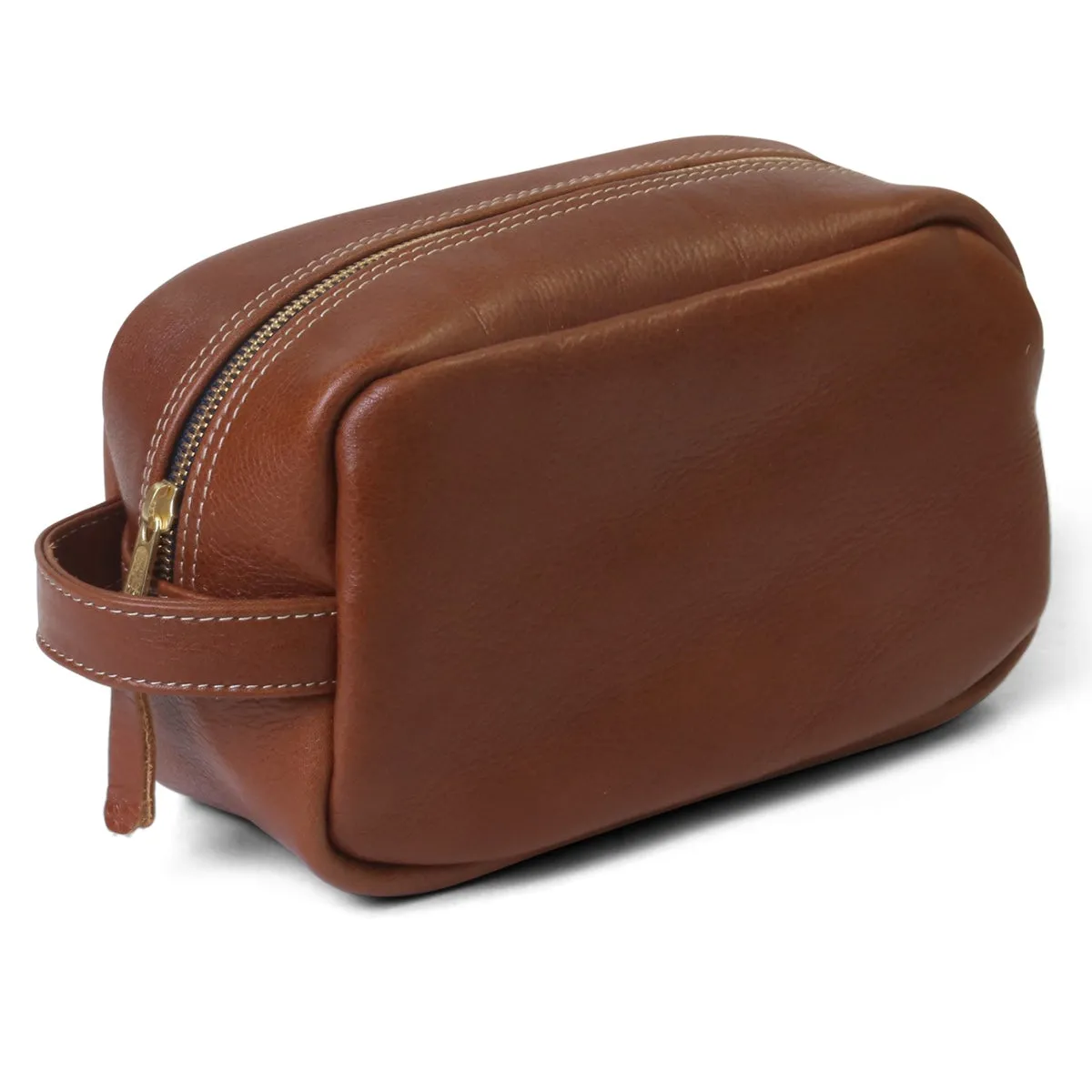 Leather Toiletry Bag - Chestnut