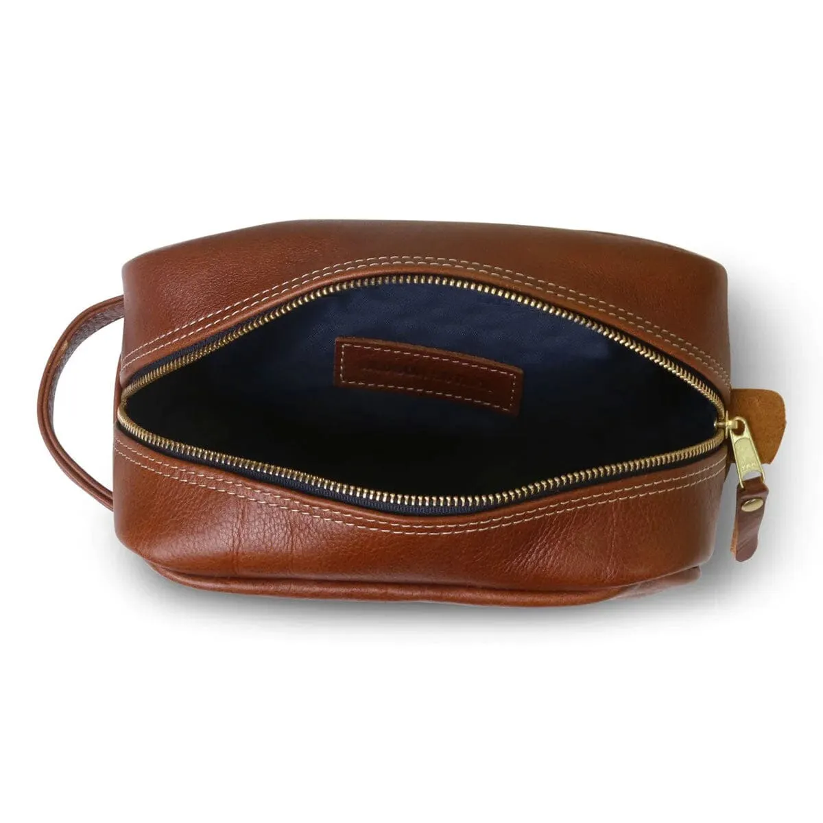 Leather Toiletry Bag - Chestnut
