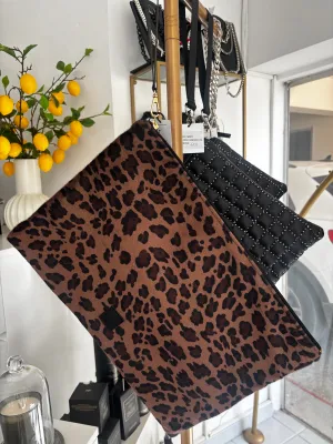 Leopard clutch bag