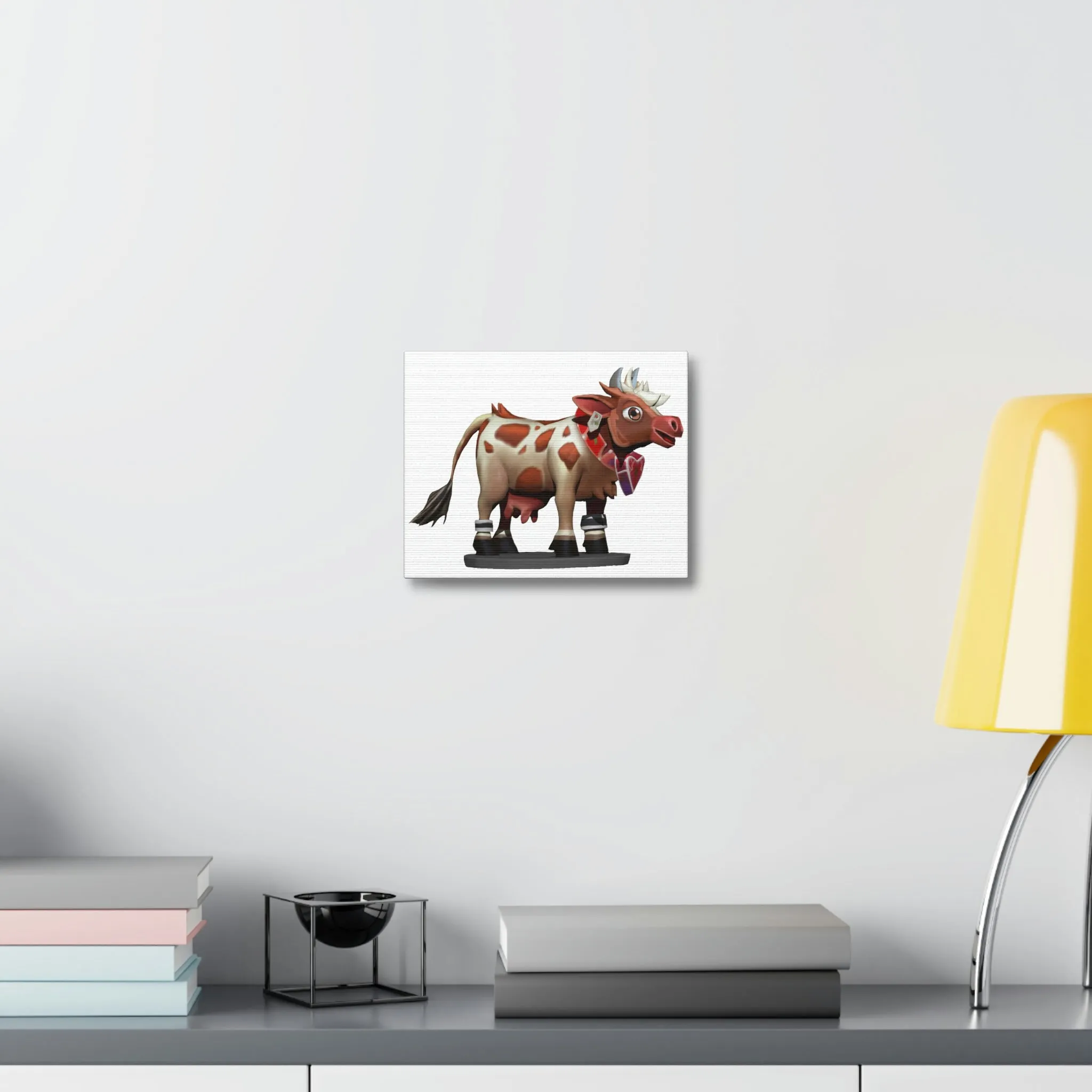 Light Brown Cow Stretched Canvas