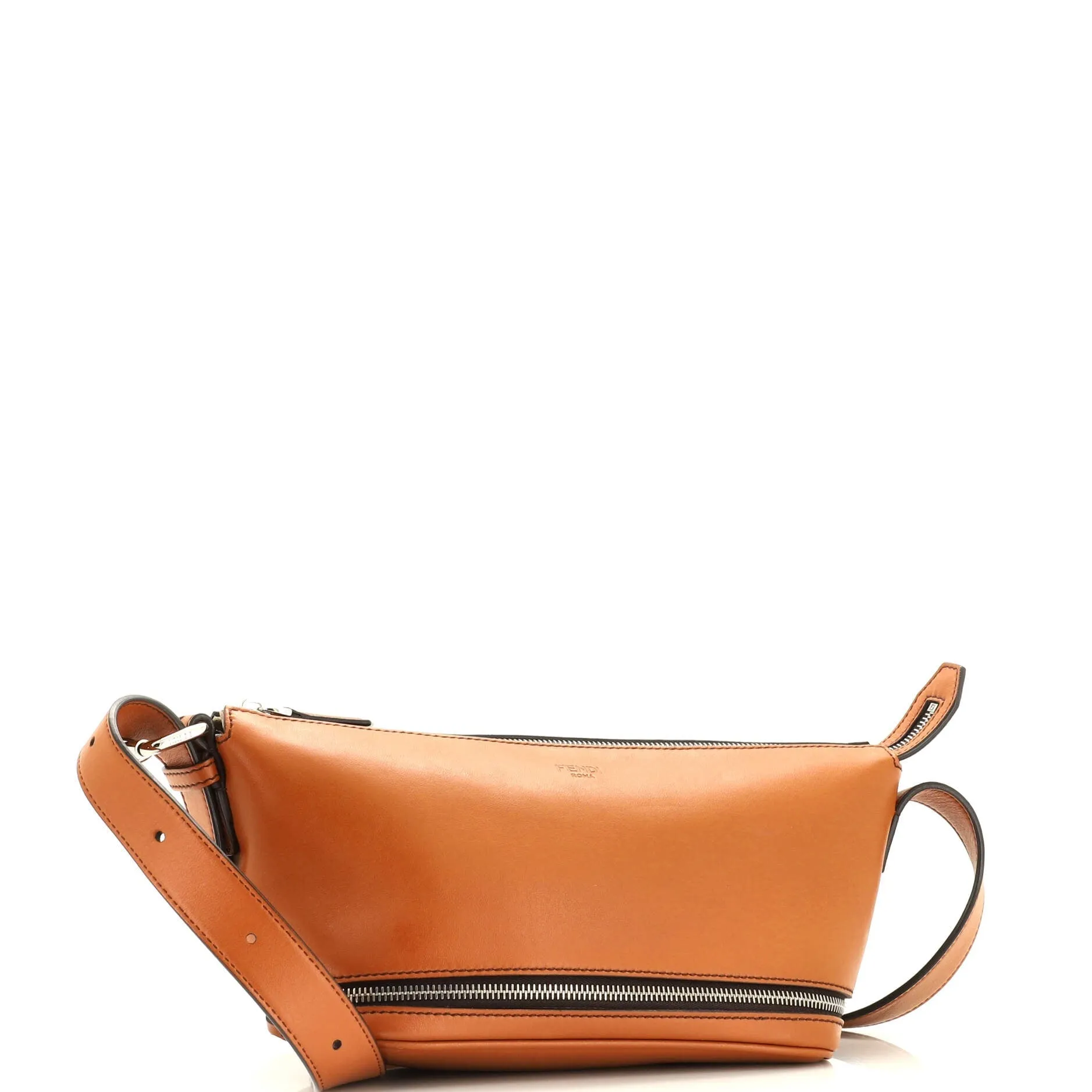 Logo Expandable Shoulder Bag Leather Small