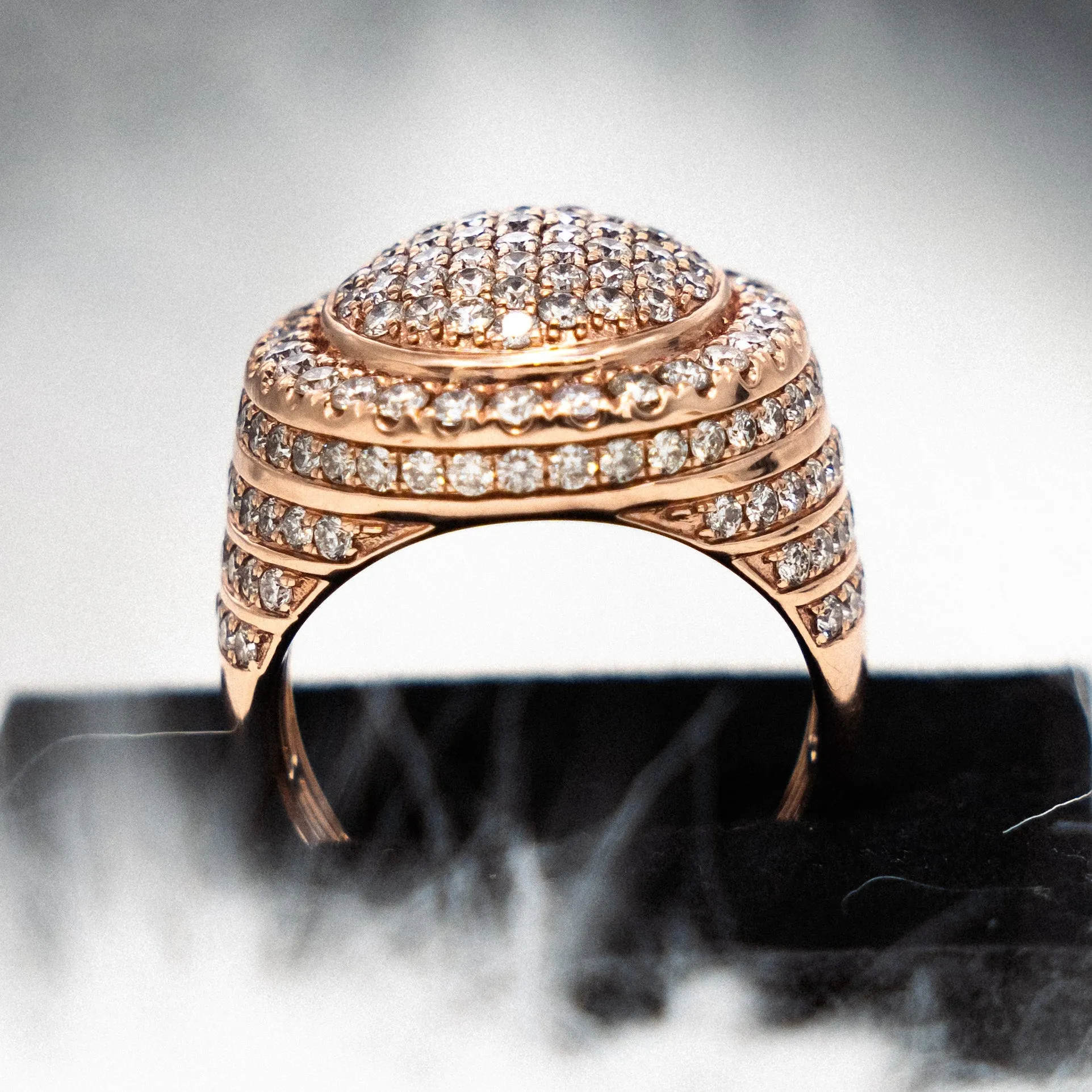 Luxury Ring 14K Rose Gold With Diamonds 3,75ct  / 11gr / Size 10