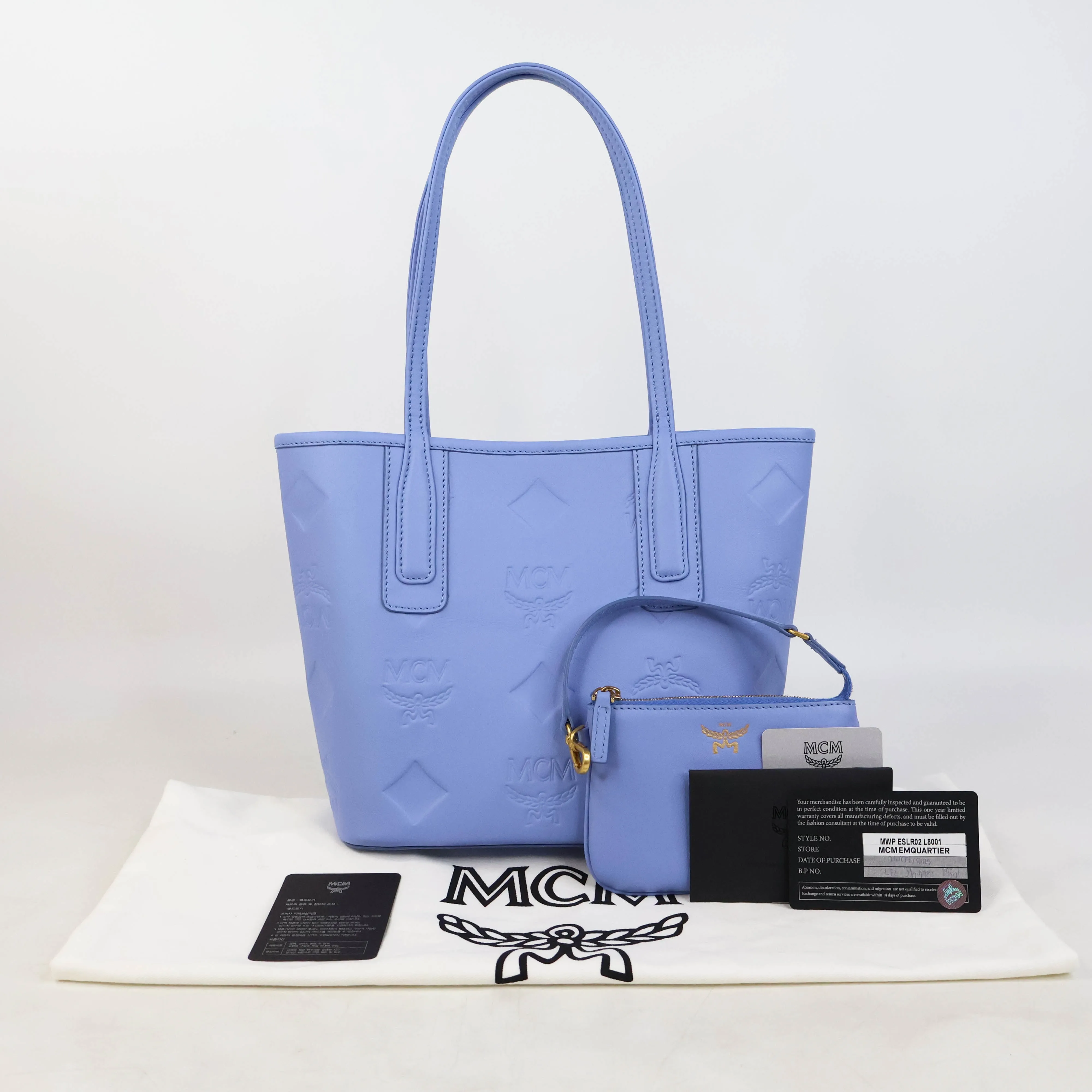 MCM Liz Embossed Maxi Monogram Leather Shopper Mini Bag
