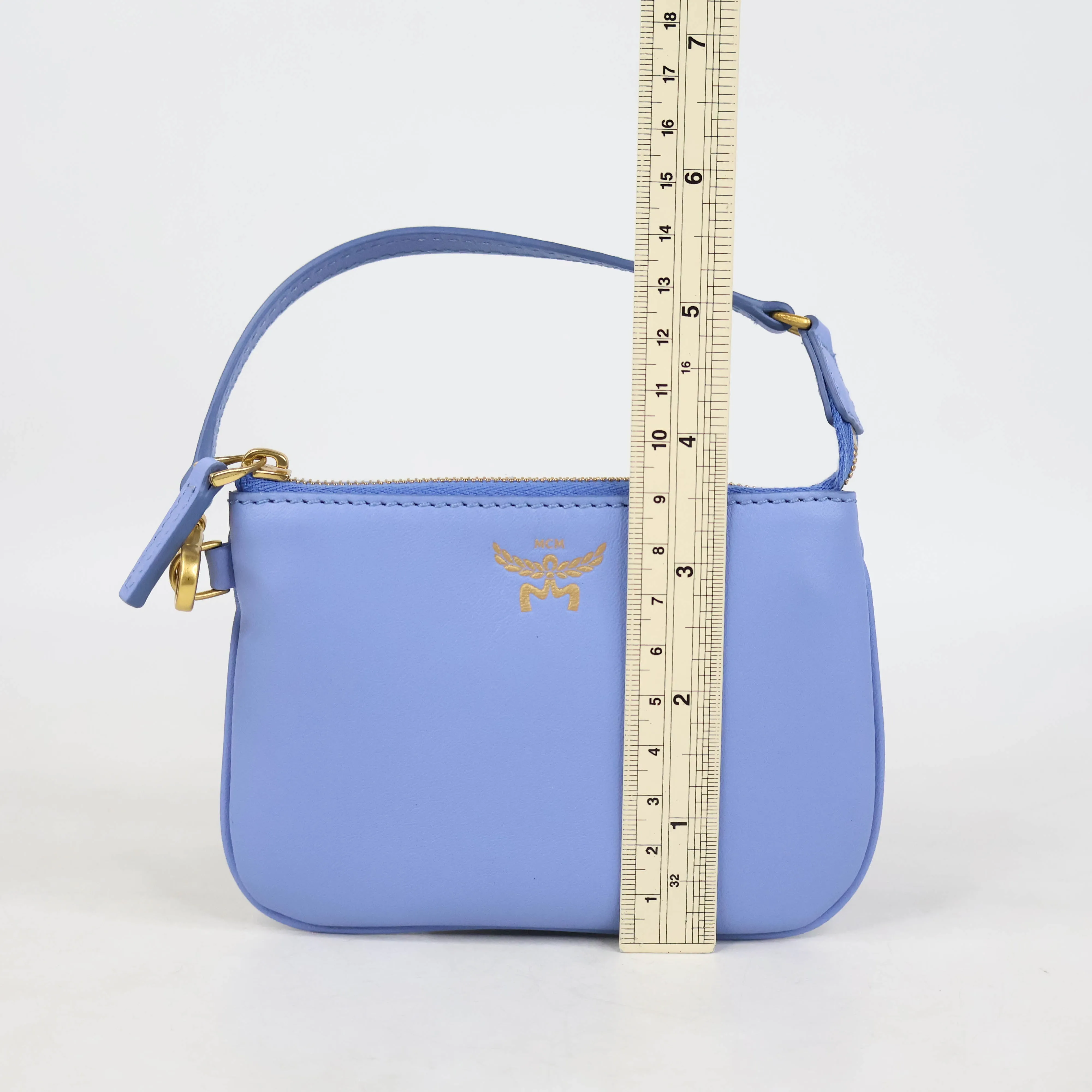 MCM Liz Embossed Maxi Monogram Leather Shopper Mini Bag