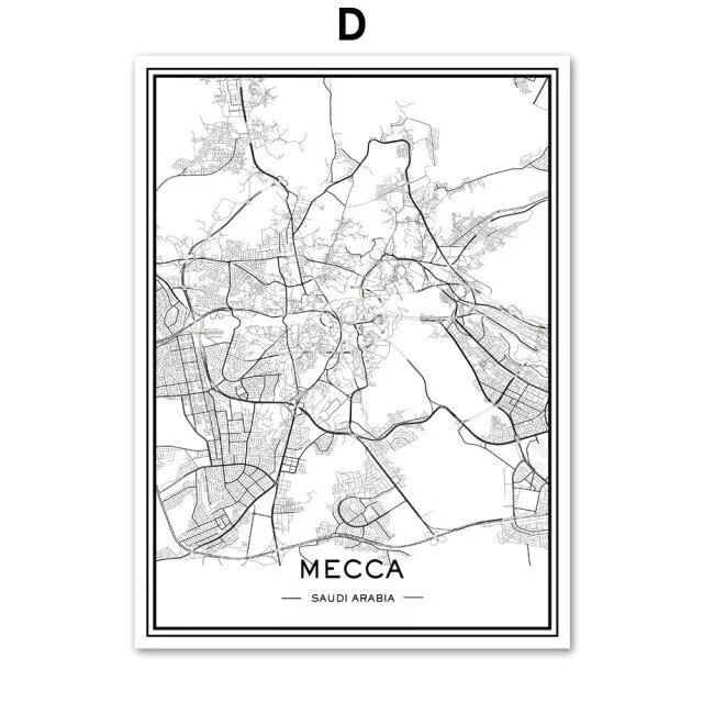 Mecca Mosque Islamic Landscape Wall Art Canvas Decor