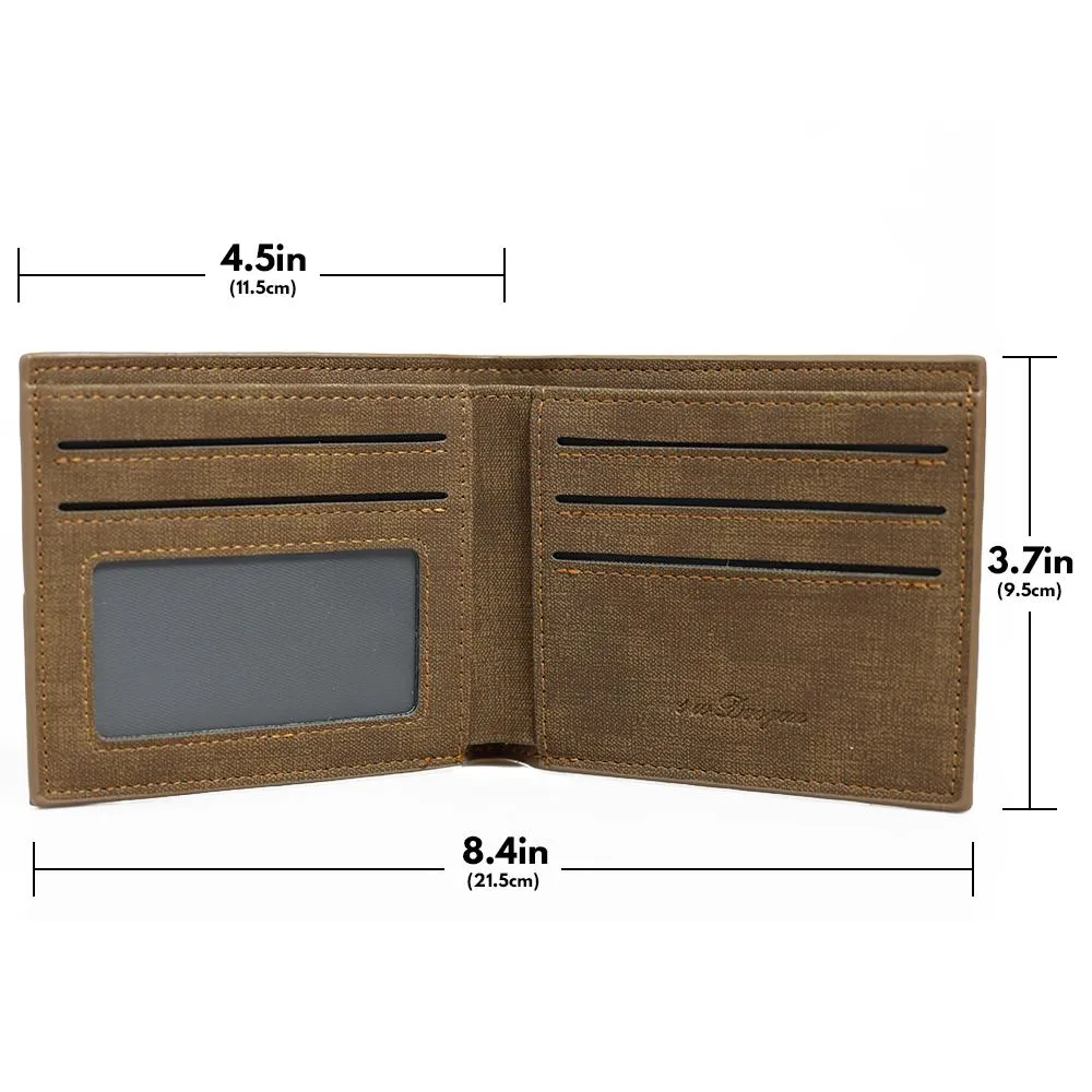 Men's Bifold Custom Photo Wallet Light Coffee Color