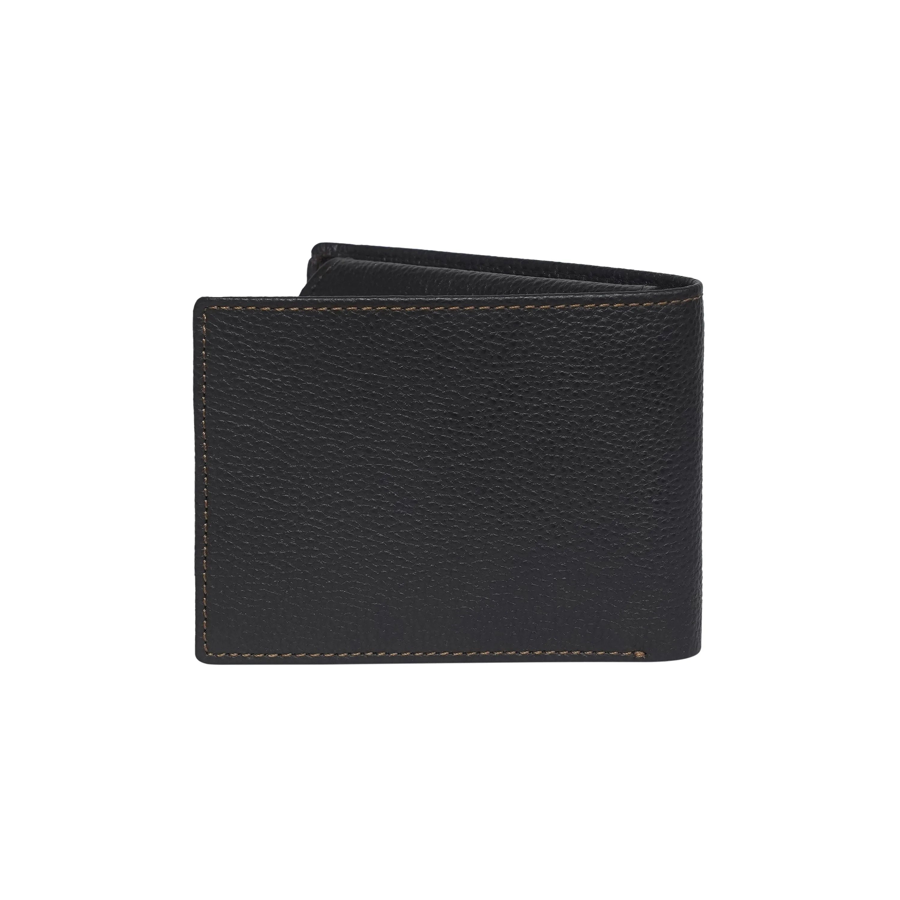 Men's Black Leather Fold Wallet - Hiroshi