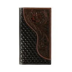 Men's Nocona Floral Overlay Brown Rodeo Wallet