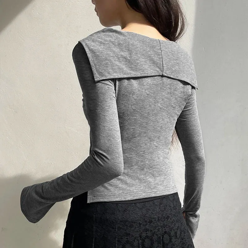 Metaversmall Casual Y2K Lace Patchwork Slim Women T-shirts Top Bow Split Korean Fashion Tee Long Sleeve Spring Autumn Kawaii Girls