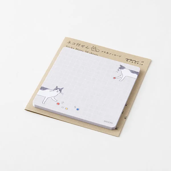 Midori Sticky Note - Cat and Ball - 30 Sheets