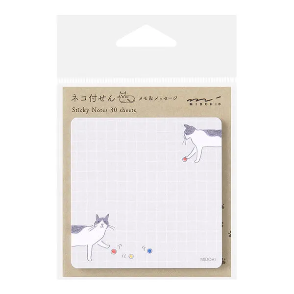 Midori Sticky Note - Cat and Ball - 30 Sheets