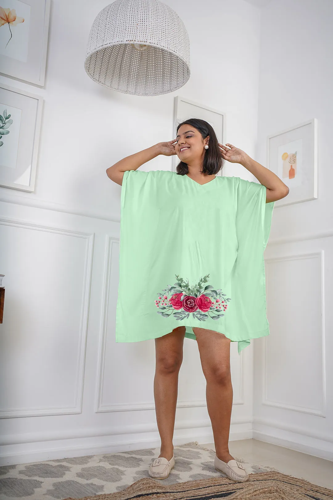 Mint Rayon Kaftan - Precious