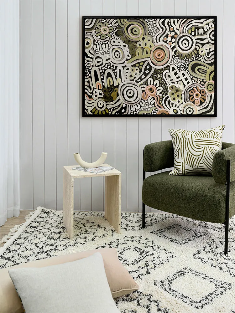 My Country Green | Black Framed Canvas