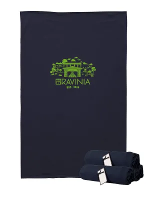 Navy and Green Ravinia Picnic Blanket