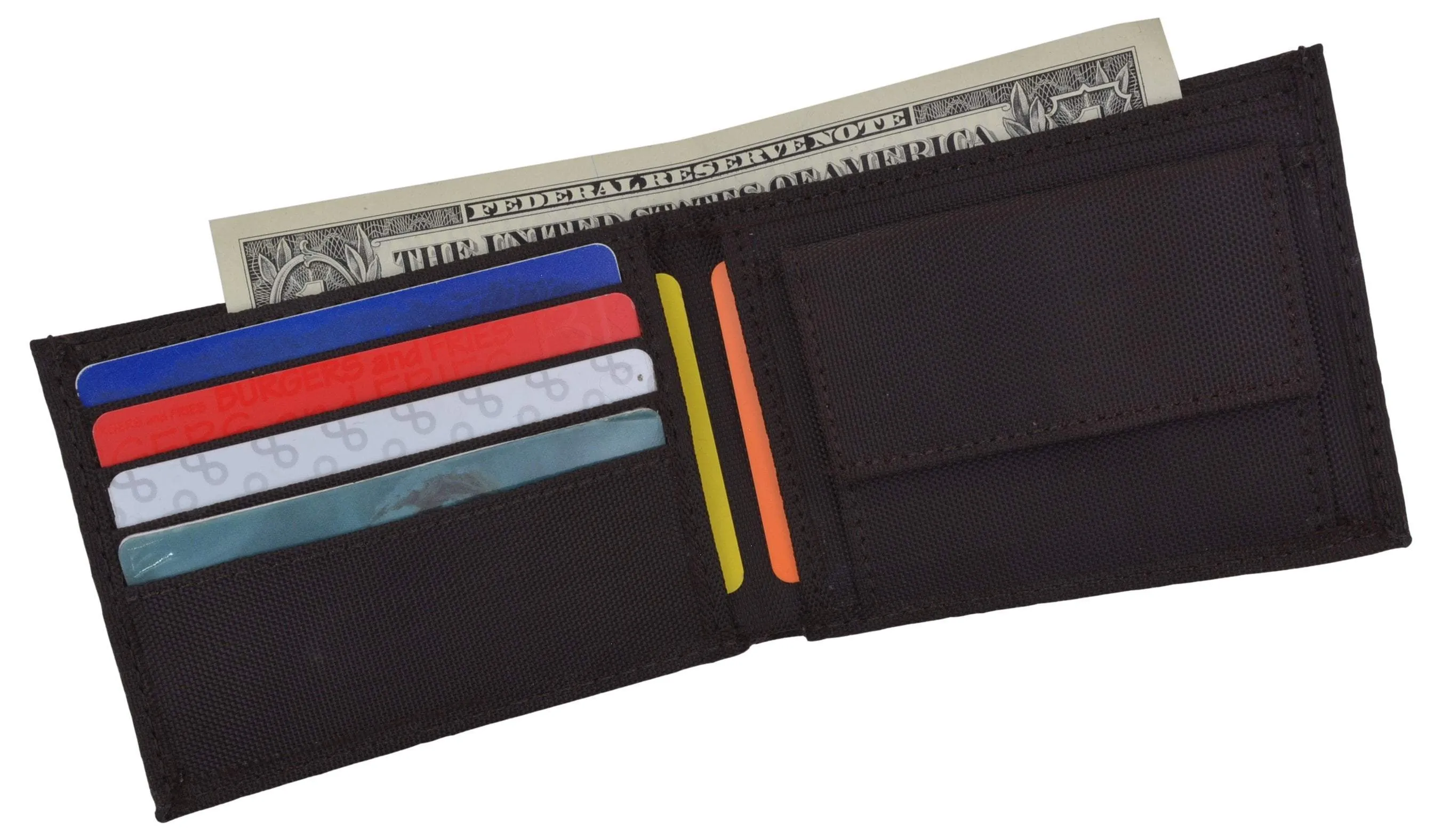 New Boys Slim Thin Nylon Bifold Wallet with Coin Pouch