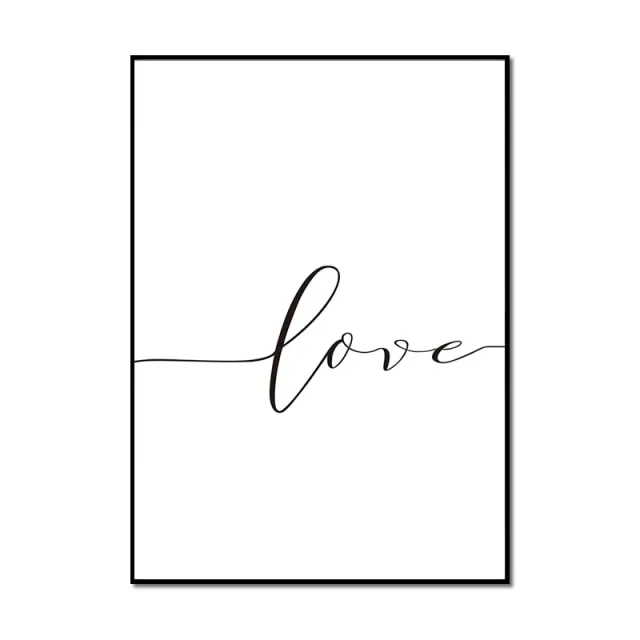Nordic Black and White Poster Couple Sweet Love Wall Art