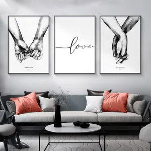 Nordic Black and White Poster Couple Sweet Love Wall Art
