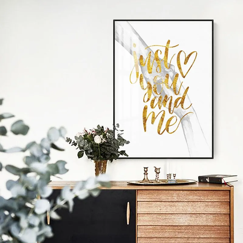 Nordic Black and White Poster Couple Sweet Love Wall Art