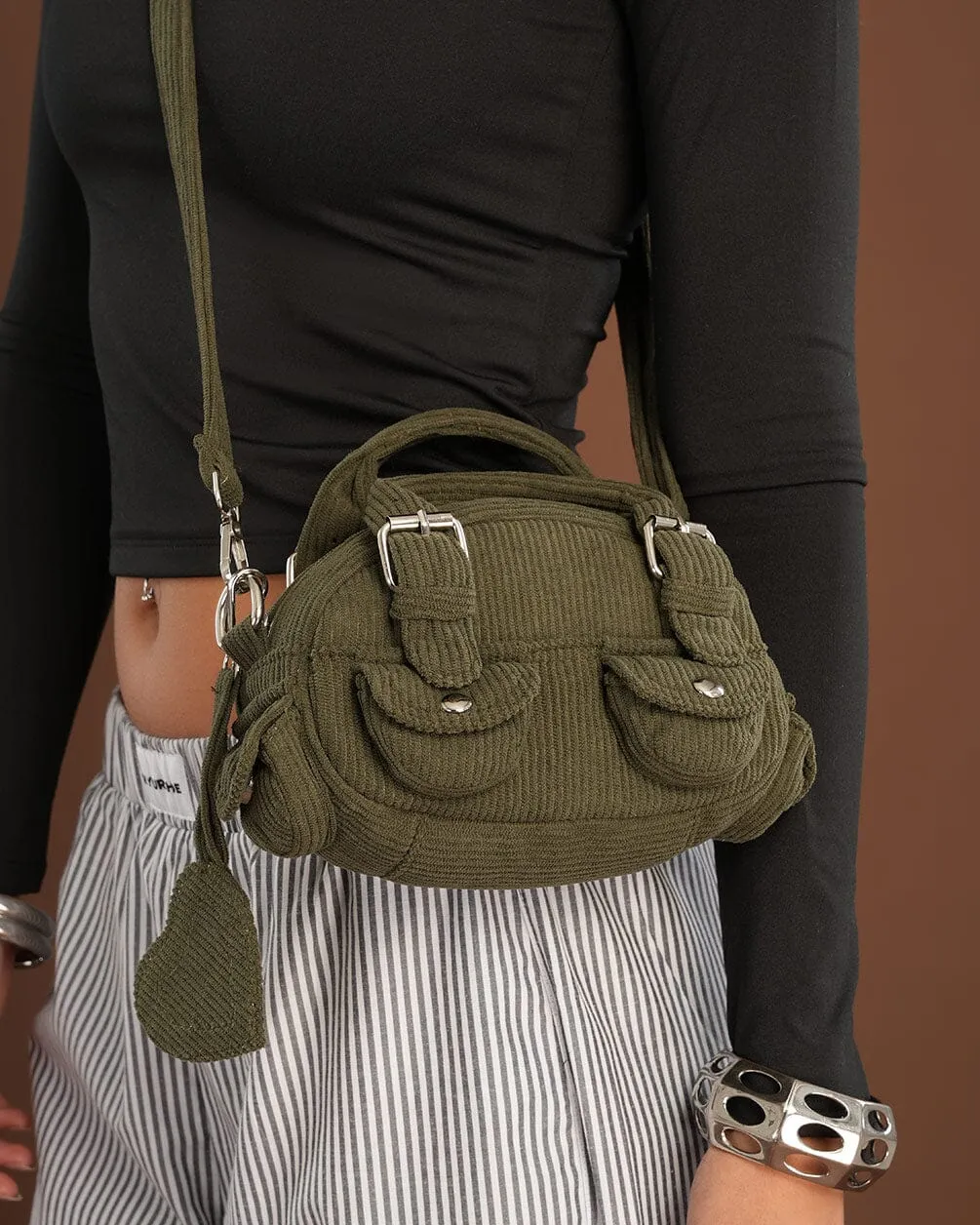 Olive Mini Corduroy Bag