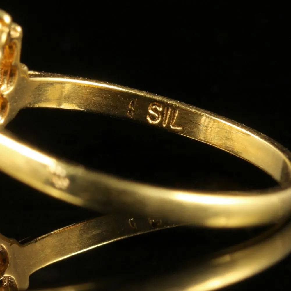 Opal Cluster Ring Gold On Silver