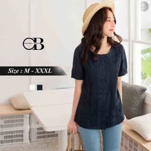 ORANGEBEAR LACED PLEATED BUTTON TOPS