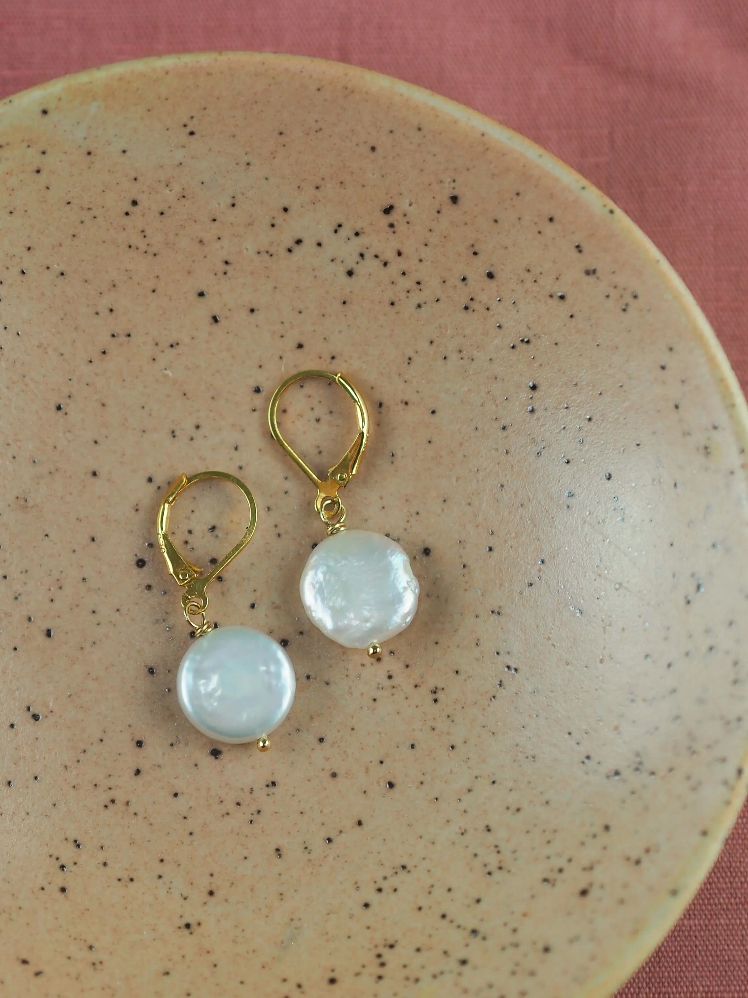 Organic Drop Pearl Earrings