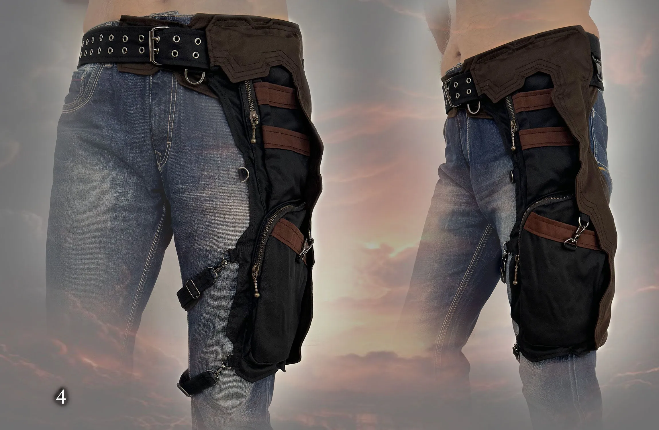 Partysan Belt - futuristic apocalyptic hip pocket leg bag