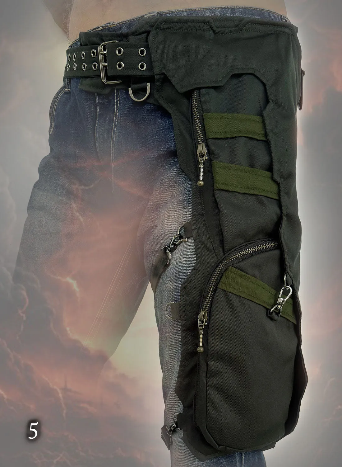 Partysan Belt - futuristic apocalyptic hip pocket leg bag